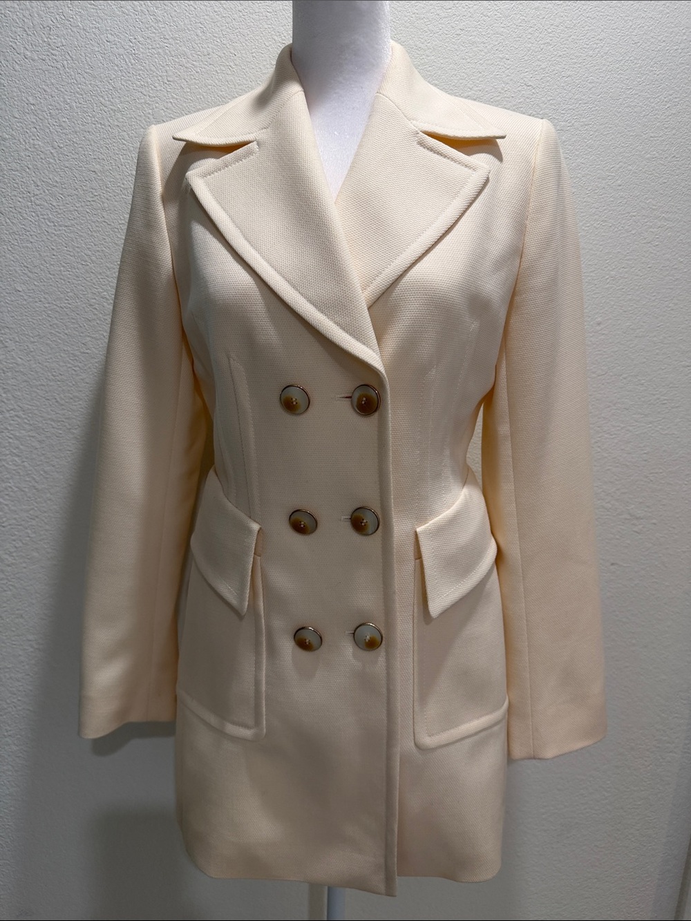 Escada Cream Double-Breasted Blazer